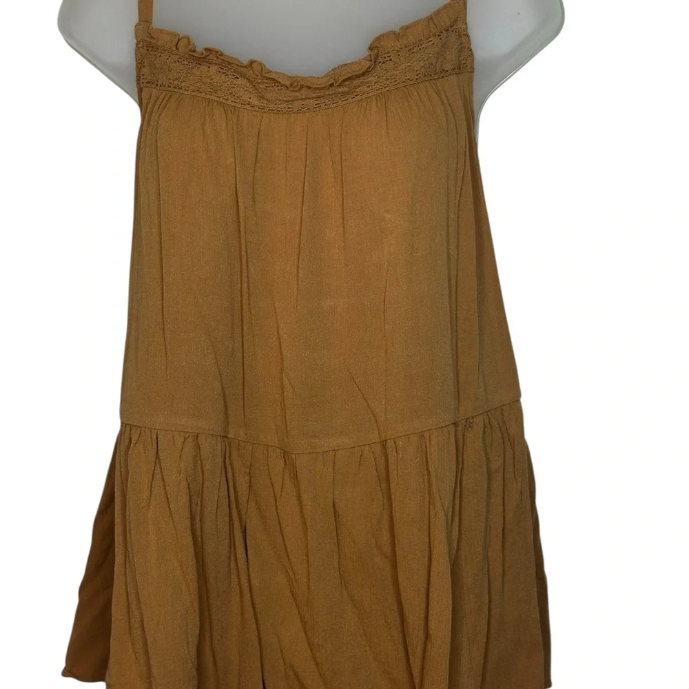 Torrid Gold Smocked Peplum Tank Top - Picture 4 of 6